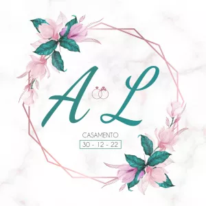 Logo Monograma Floral para Casamento para Editar Online