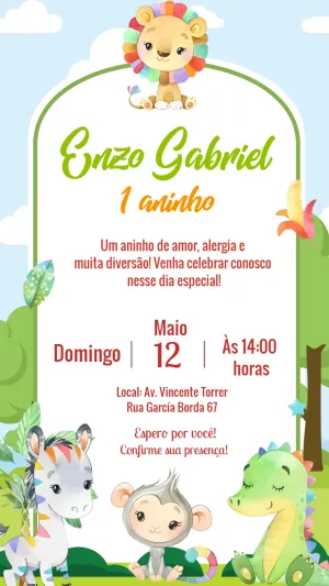 Safari Birthday Invitation – Static – Laiane