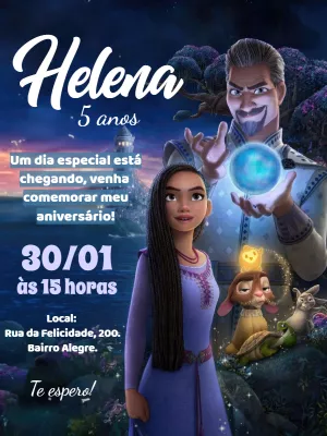 Convite de Aniversário Wish o Poder dos Desejos para Editar