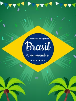 Post Proclamação da República com Bandeira para Editar Online