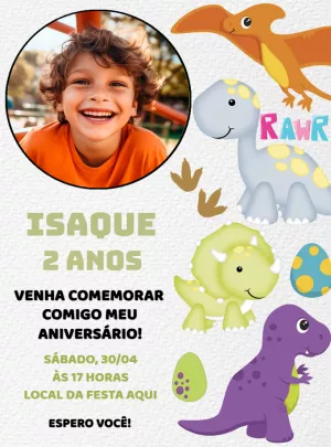 Invitación de cumpleaños Dinosaurio – Estático – Decore Arte