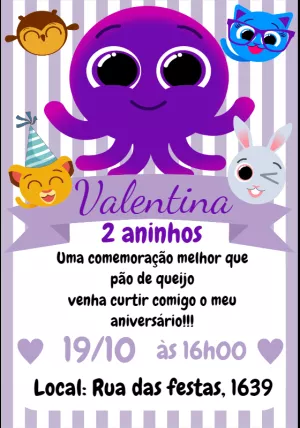 Invitación de cumpleaños Bolofofos – Estático – Crazyume Designer
