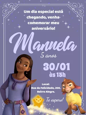 Convite de Aniversário Wish o Poder dos Desejos para Editar