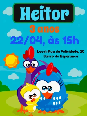 Galinha Pintadinha生日邀请函 – 静态 – Pedro Henrique