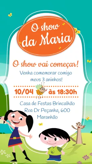 Convite de Aniversário O Show da Luna para Editar Online
