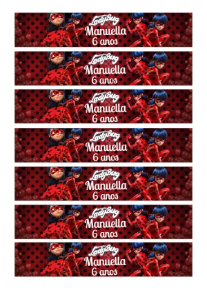 Rótulo de Garrafa LadyBug para Festa de Aniversário Editável