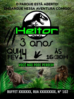 Invitación de cumpleaños Dinosaurio – Estático – Pedro Henrique