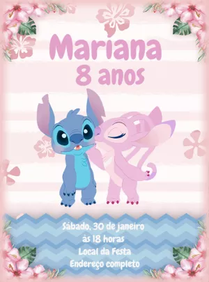 Invitación de cumpleaños Stitch – Estático – Decore Arte