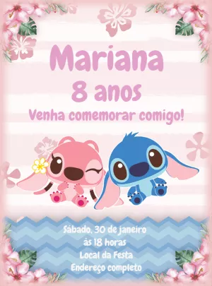 Invitación de cumpleaños Stitch – Estático – Decore Arte