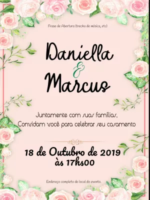 Convite de Casamento Floral Romântico para Editar Online