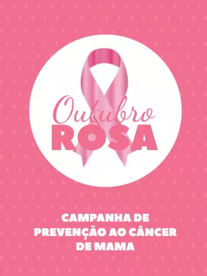 Post Outubro Rosa com Laço Rosa Editável Online
