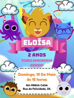 Invitación de cumpleaños Bolofofos – Estático – Pedro Henrique