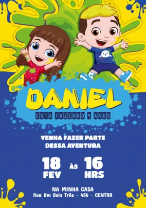Convite Aniversário Luccas Neto Aventureiros para Editar Online