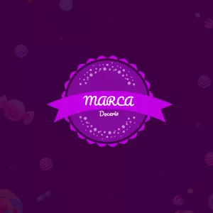 Logo para Doceria Roxo com Selo para Editar Online