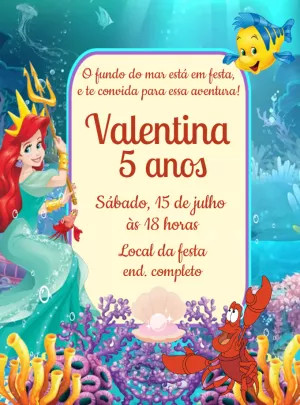 Invito di compleanno La Sirenetta – Statico – Decore Arte