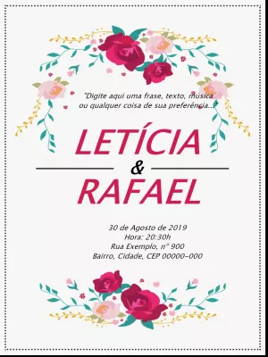 Convite de Casamento Floral Delicado para Editar Online