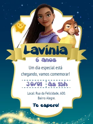 Convite de Aniversário Wish o Poder dos Desejos para Editar