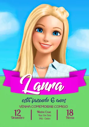 Invitación de cumpleaños Barbie – Estático – Jotta