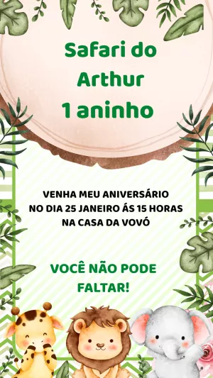 Safari Birthday Invitation – Static – a. RENILSON AVELINO DA SILVA