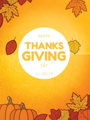 Thanksgiving Post with Autumn Leaves to Edit Online