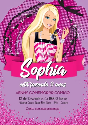Invitación de cumpleaños Barbie – Estático – Jotta