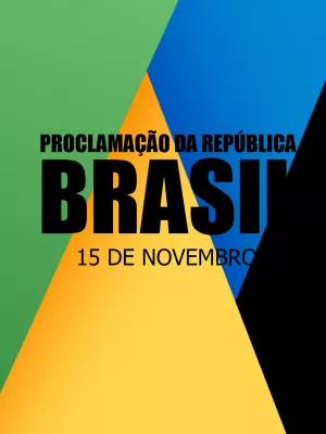 Post Proclamação da República com Cores do Brasil para Editar Online