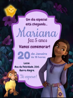 Convite Aniversário Wish o Poder dos Desejos para Editar Online