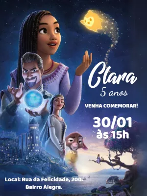 Convite de Aniversário Wish O Poder dos Desejos para Editar