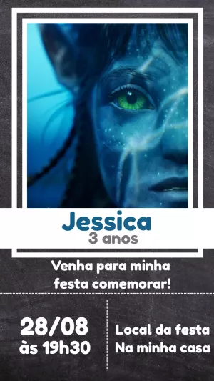 Convite de Aniversário Avatar para Editar e Enviar Online