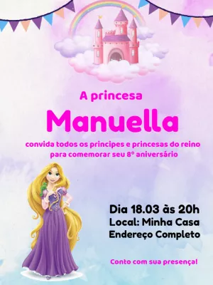 Invitación de cumpleaños Princesas – Estático – Jonathan Fiuza