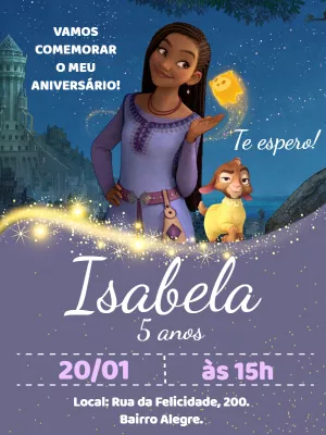 Convite de Aniversário Wish o Poder dos Desejos para Editar