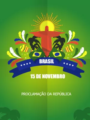Post Proclamação da República com Símbolos do Brasil para Editar
