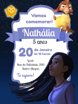 Convite Aniversário Wish o Poder dos Desejos para Editar Online