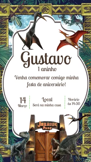 Invitación de cumpleaños Dinosaurio – Estático – Gisele