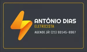 Cartão de Visita Eletricista com Logo de Raio para Editar