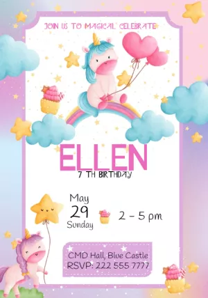 独角兽生日邀请函 – 静态 – Julia B