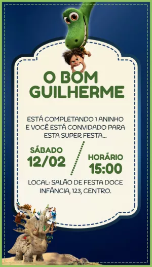 Invitación de cumpleaños Dinosaurio – Estático – Idesign Personalizados