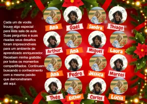Cartão de Natal para Turma com Fotos dos Alunos para Editar