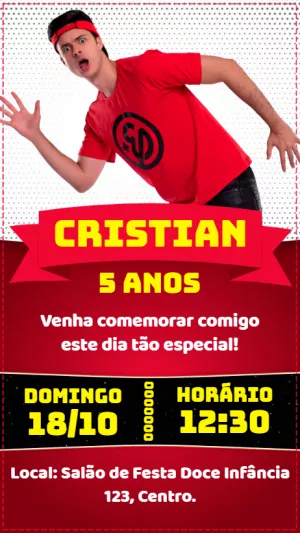 Convite de Aniversário Enaldinho para Editar Online