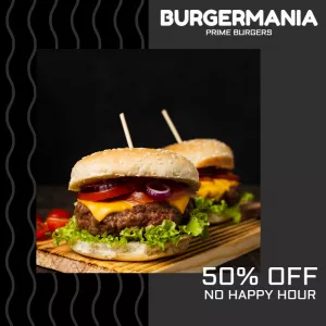 Post de Oferta de Hambúrguer para Editar Online Facilmente