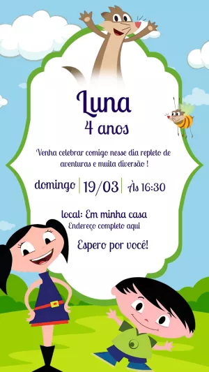 Convite de Aniversário Show da Luna Editável Online