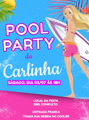 Invitación de cumpleaños Barbie – Estático – Decore Arte