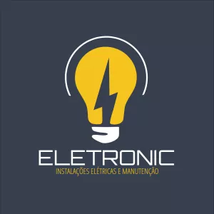 Logo Eletricista com Raio e Lâmpada para Editar Online