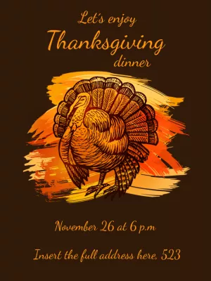 Classic Thanksgiving Dinner Invitation to Edit Online