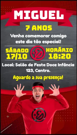 Convite de Aniversário Enaldinho com Foto para Editar Online