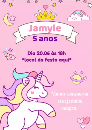 独角兽生日邀请函 – 静态 – Sopro de amor