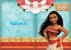Capa de Caderno Moana Editável para Imprimir em Casa