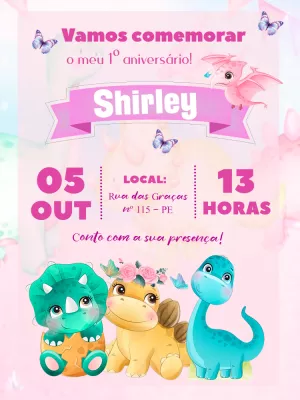 Invitación de cumpleaños Dinosaurio – Estático – Augusto Renan