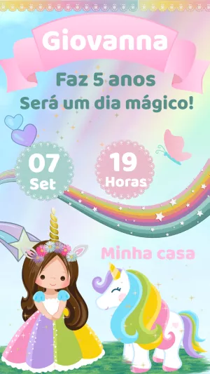 独角兽生日邀请函 – 静态 – Thainá Nicolau 