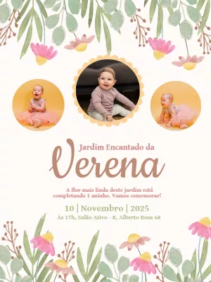 Invitación de cumpleaños Jardín encantado – Estático – Querido Convite